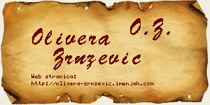 Olivera Zrnzević vizit kartica